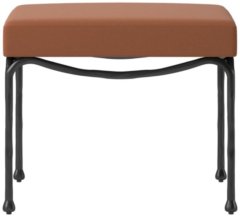 Journey Terracotta Red Velvet Stool + Reviews | CB2 | CB2