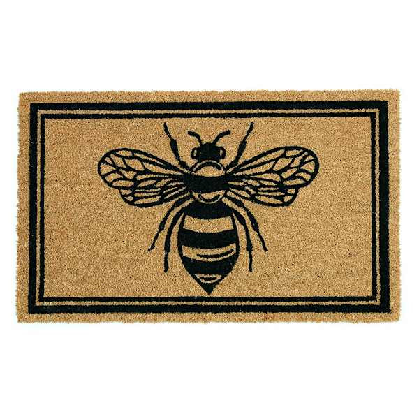 Bee Border Coir Mat, Natural | At Home