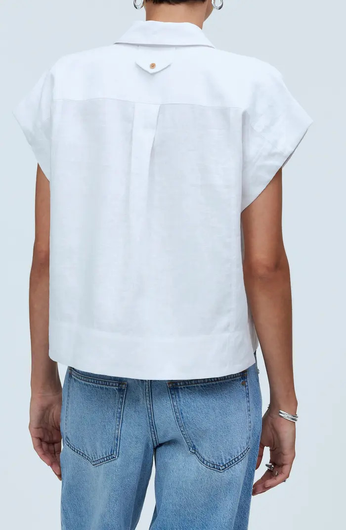 Flap Pocket Linen Button-Up Shirt | Nordstrom