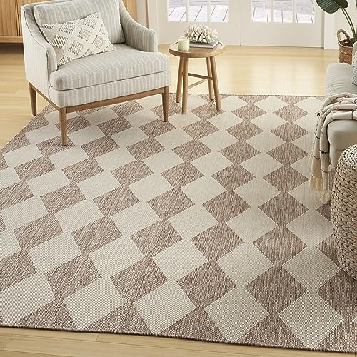 Nourison Home Positano Beige 5' x 7' Area Rug - Easy Clean, Non Shedding, Bed Room, Living Room, Dining Room, Kitchen (5' x 7') | Amazon (US)