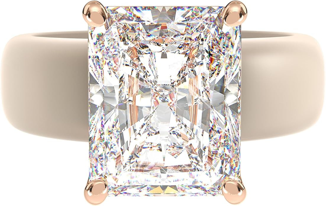Rinfit Silicone Ring with Stone - Emerald Cut Cubic Zirconia Solitaire Engagement Ring for Women ... | Amazon (US)