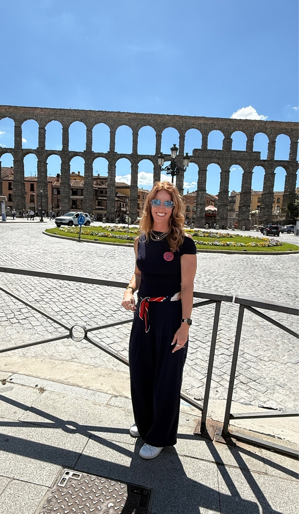 What I wore in Spain. Comfortable and versatile built in bra top with adjustable neckline. Matching wide leg trousers with scarf belt.

#LTKSeasonal #LTKWorkwear #LTKTravel