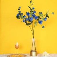 2 Stems | 38"" Royal Blue Rose Spray, Long Stem Silk Roses, Artificial Roses For Wedding Flowers, Va | Etsy (US)