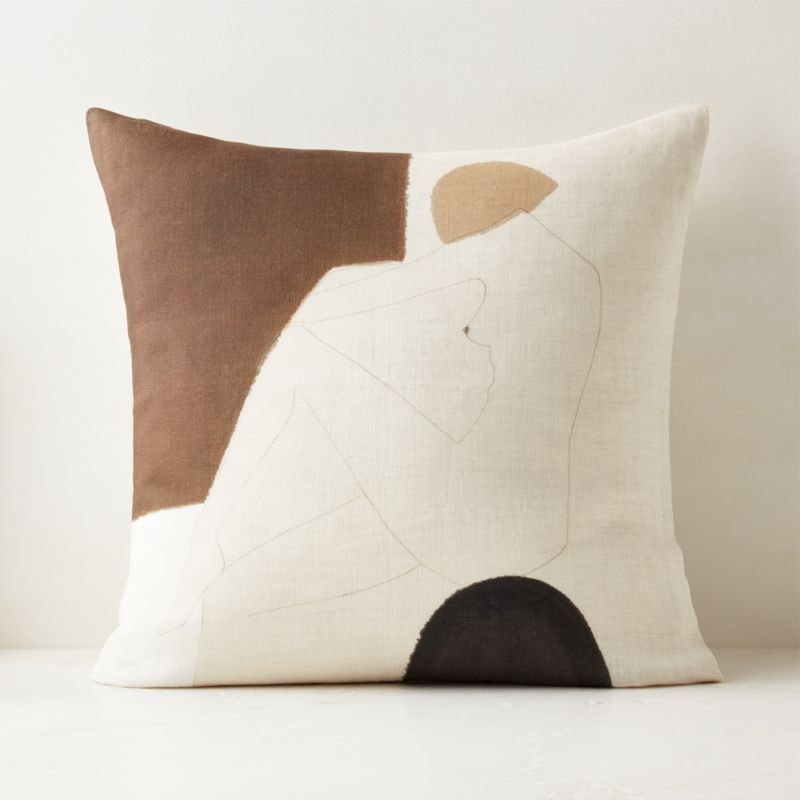 Adalena Modern Throw Pillow With Feather-Down Insert 23" | CB2 | CB2