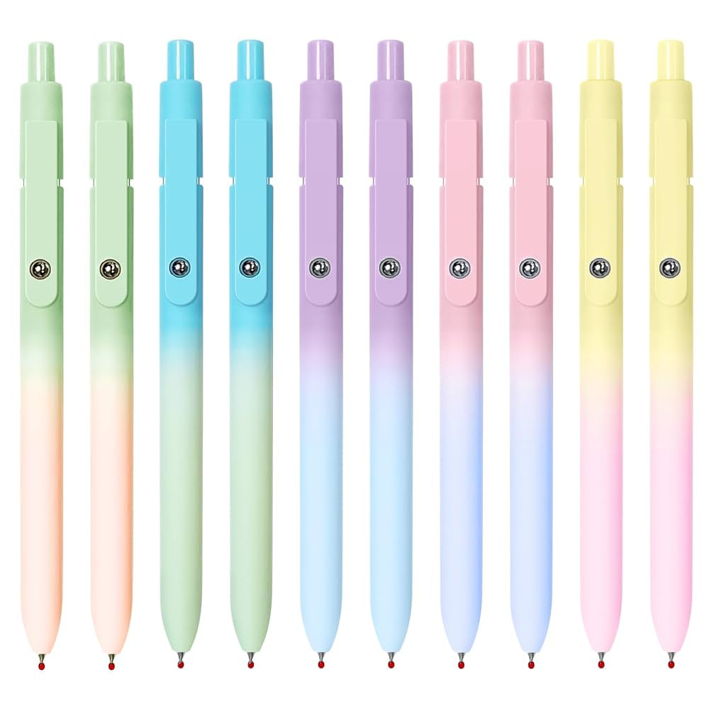 Gel Pens, 10 Pcs Black Ink Pens for Women, 0.7mm Medium Point Smooth Writing Pens with Silicone G... | Amazon (US)