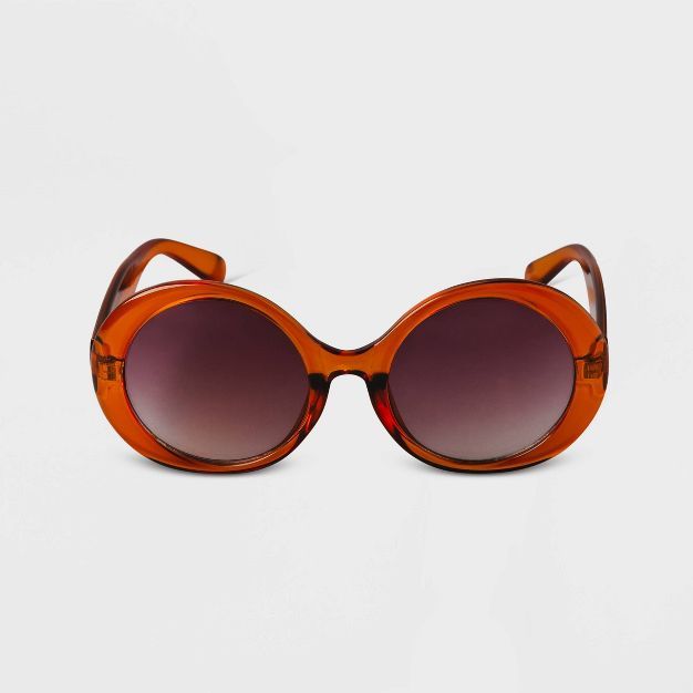 Women's Oversized Round Sunglasses - A New Day™ Amber | Target
