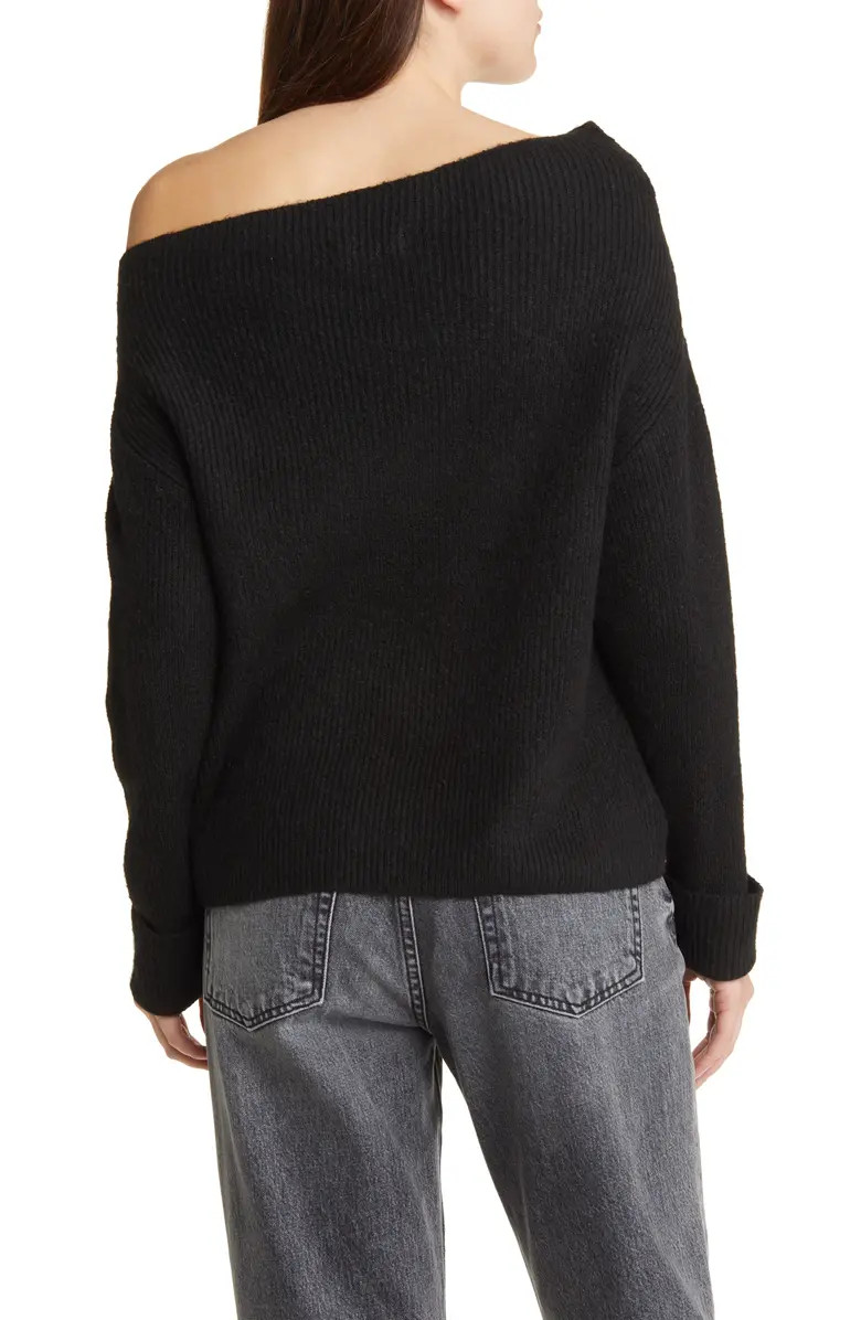 One-Shoulder Rib Sweater | Nordstrom
