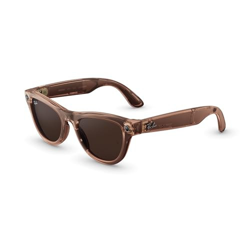 Ray-Ban Meta Skyler (Gen 2) with Meta AI, photo and video capture, longer battery life - Shiny Transparent Peach, Transitions® Brown Lenses | Amazon (US)