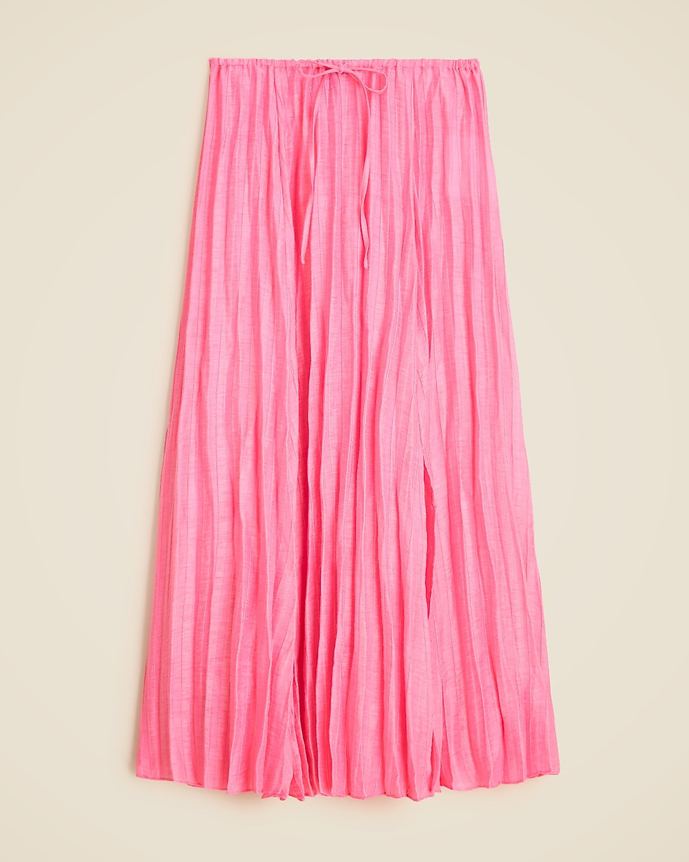 Pleated drawstring maxi skirt in linen blend | J. Crew US