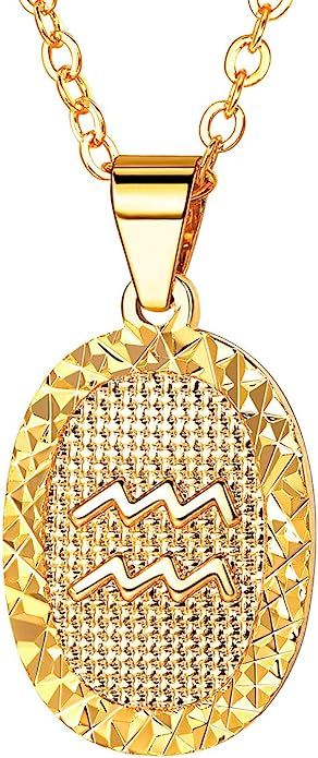 FOCALOOK 12 Zodiac Necklace Customizable Zodiac Sign Jewelry 18k Gold Plated/Two Tone Constellati... | Amazon (CA)