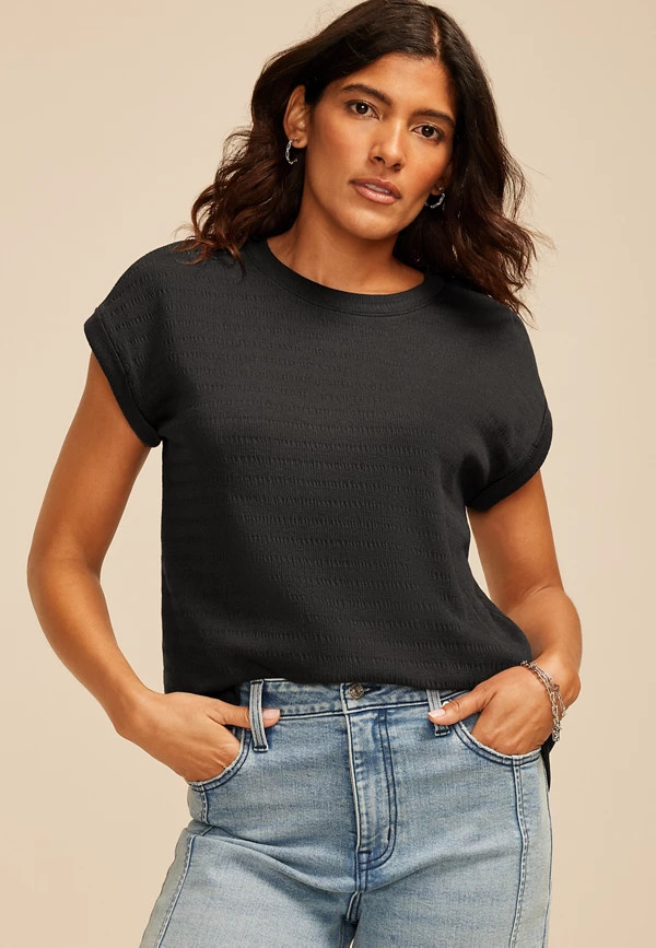 24/7 Textured Clara Tee | Maurices