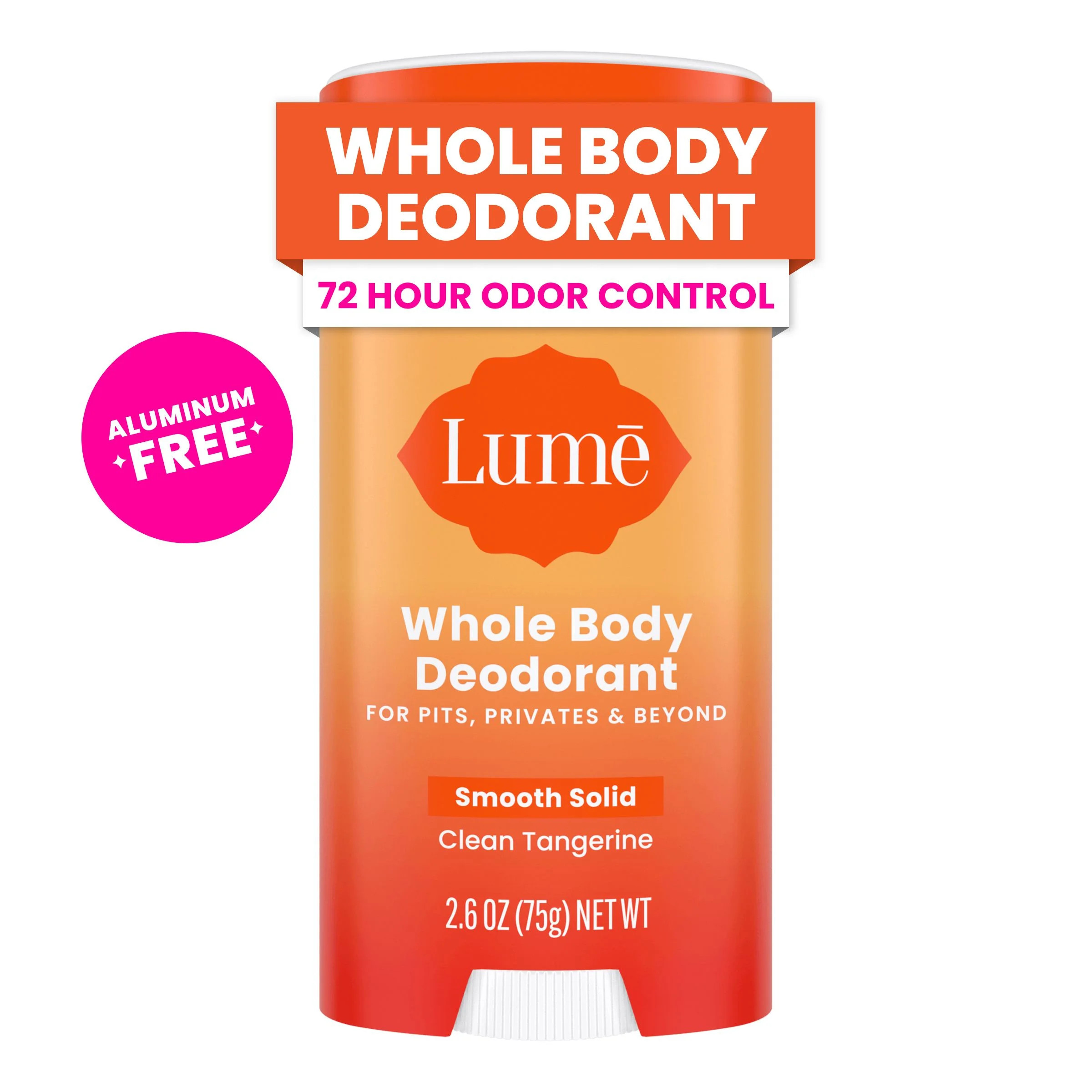 Lume Whole Body Deodorant for Women - Smooth Solid Stick - Aluminum Free - Clean Tangerine - 2.6o... | Walmart (US)