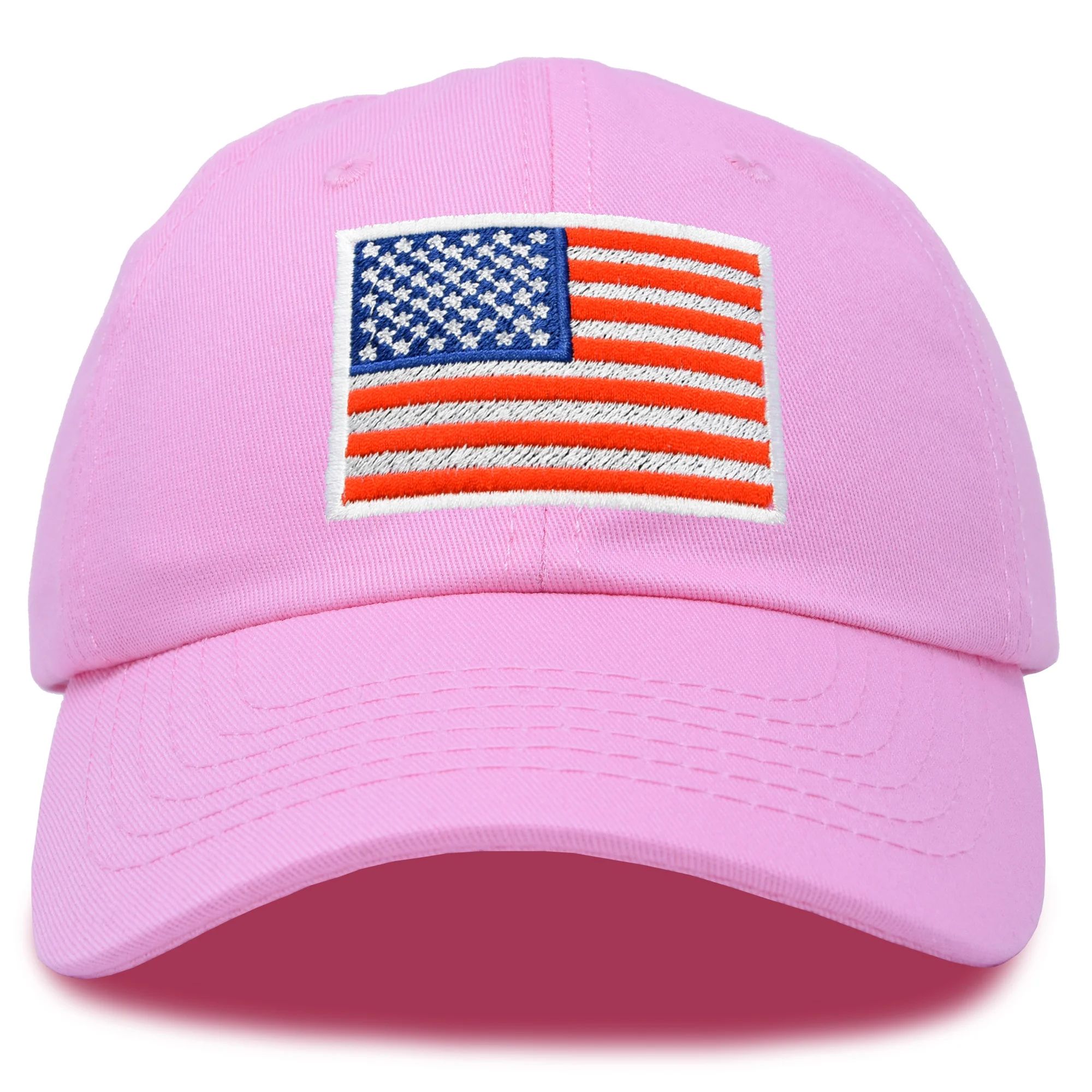 DALIX American Flag Hat Premium USA Baseball Cap in Light Pink - Walmart.com | Walmart (US)