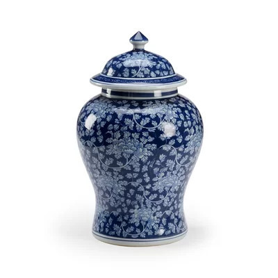 Blue/White 19" Ceramic Jar | Wayfair North America