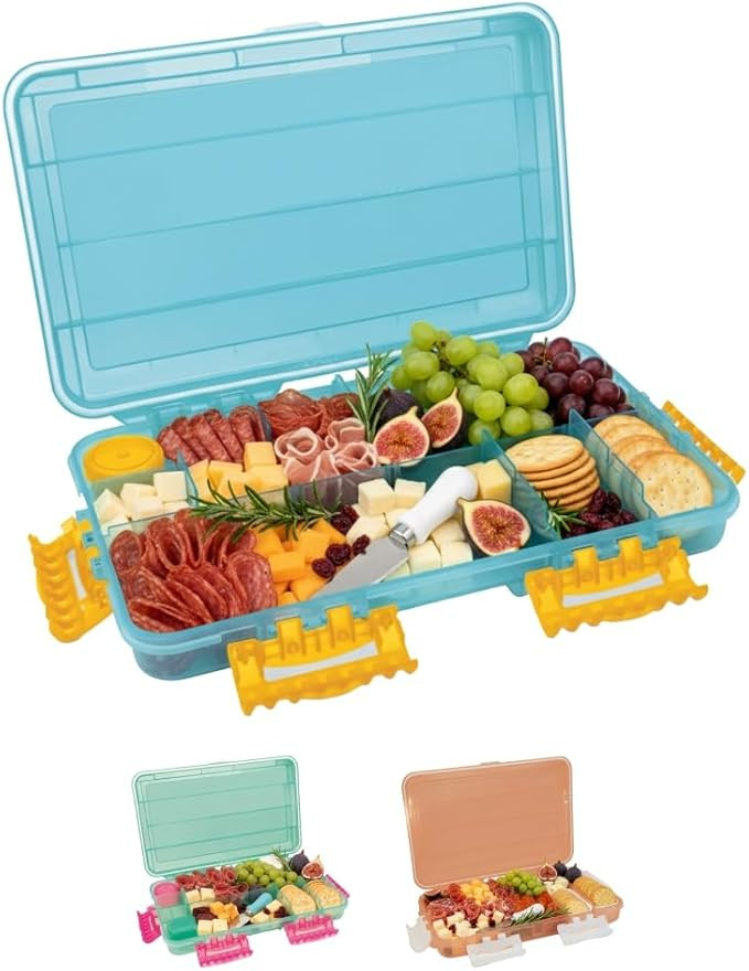 Charcuterie Safe - BPA-Free, Food Safe Charcuterie Board with Lid & Handle - Portable Snack Tray ... | Amazon (US)