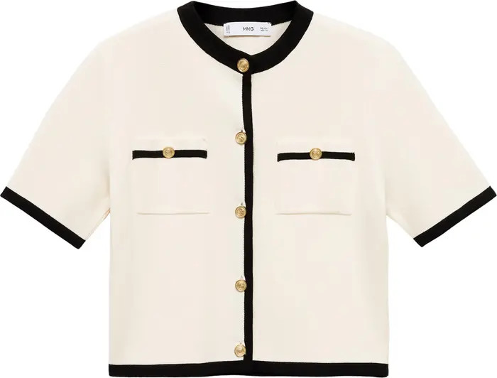 Contrast Trim Short Sleeve Cardigan | Nordstrom