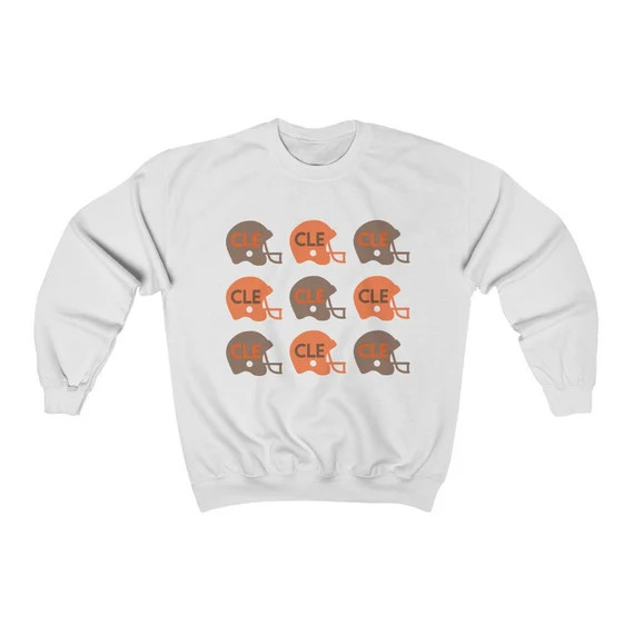 Football Helmets Retro Cleveland Sweatshirt, Vintage Style Cleveland Sweatshirt, Womens Cleveland... | Etsy (US)