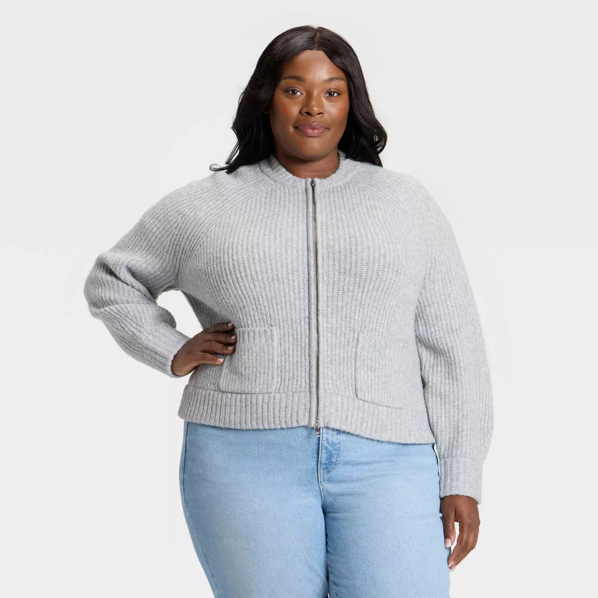 Women's Double Zip Cardigan Sweater - Ava & Viv™ | Target