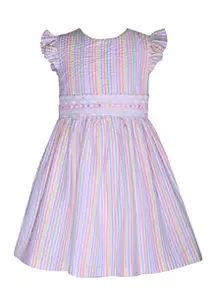 Girls 4-6x Short Sleeve Smocked Rainbow Dress | Belk