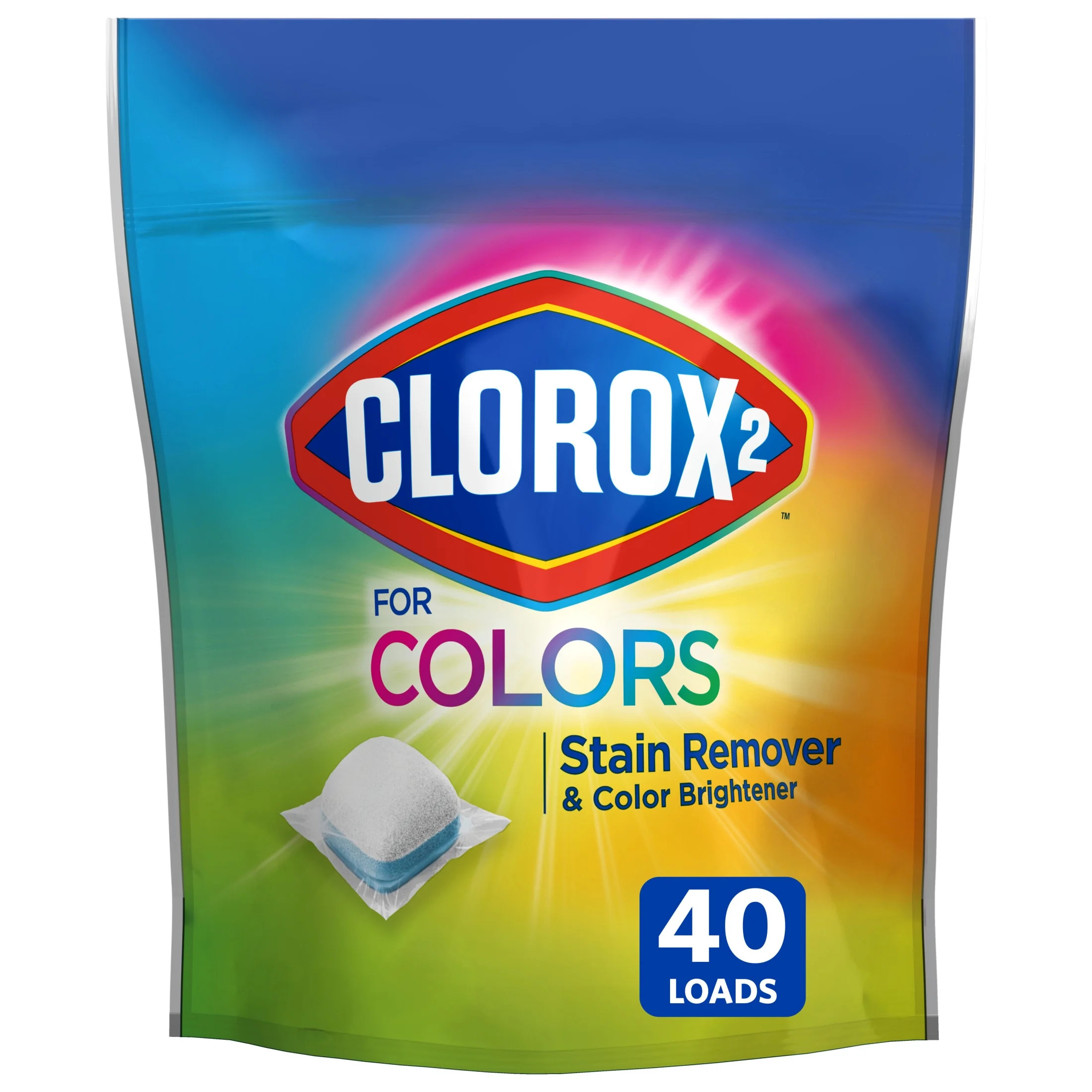 Clorox 2 for Colors Laundry Stain Remover and Color Booster Pods, Regular, 25.4 oz, 40 Count | Walmart (US)
