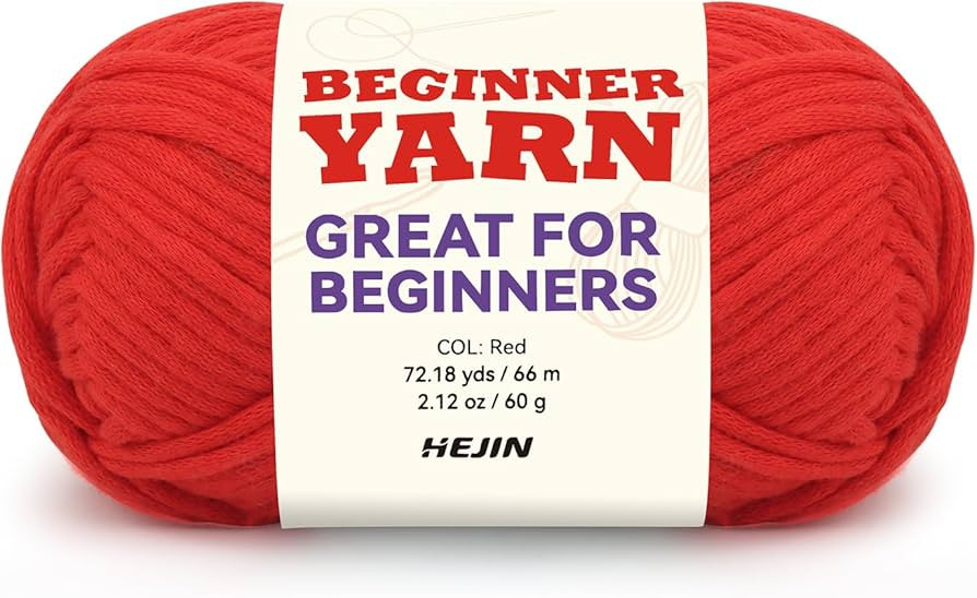 60g Red Yarn for Crocheting and Knitting;66m (72yds) Cotton Yarn for Beginners with Easy-to-See S... | Amazon (US)