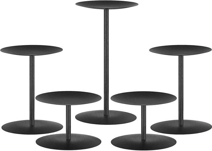 Candle Holders for Pillar Candles - Matte Black Christmas Decorations Indoor, Perfect Centerpiece... | Amazon (US)