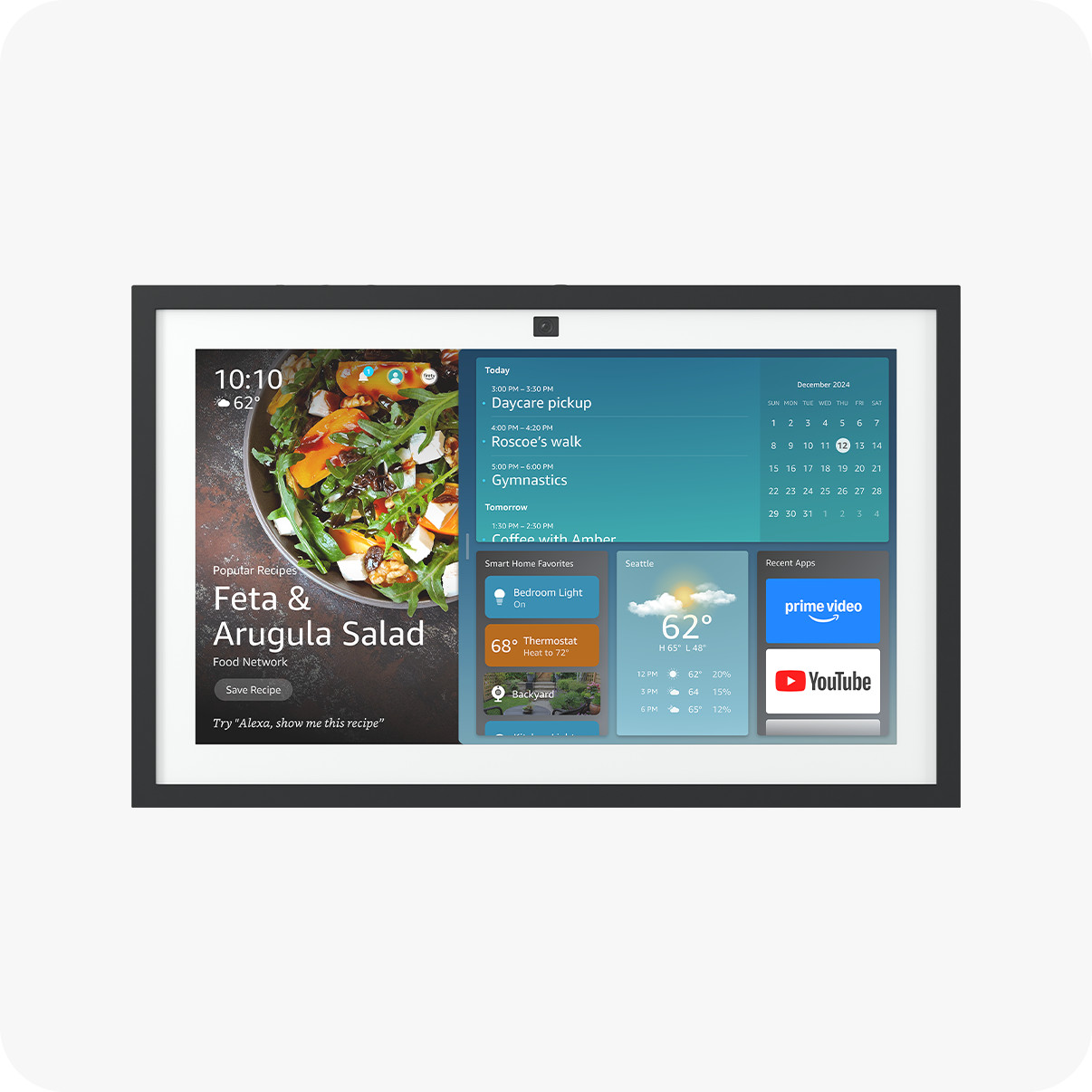 Amazon Echo Show 15 (newest model), Full HD 15.6" kitchen hub for home organization, with built-i... | Amazon (US)