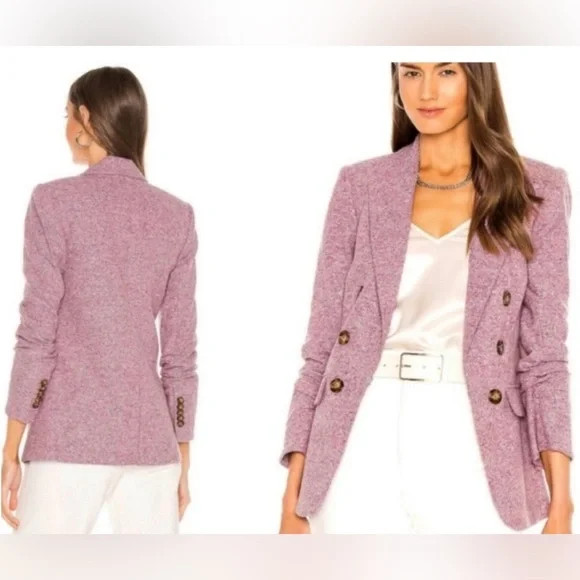Veronica Beard Pink Tweed Blazer with Structured Shoulders | Poshmark