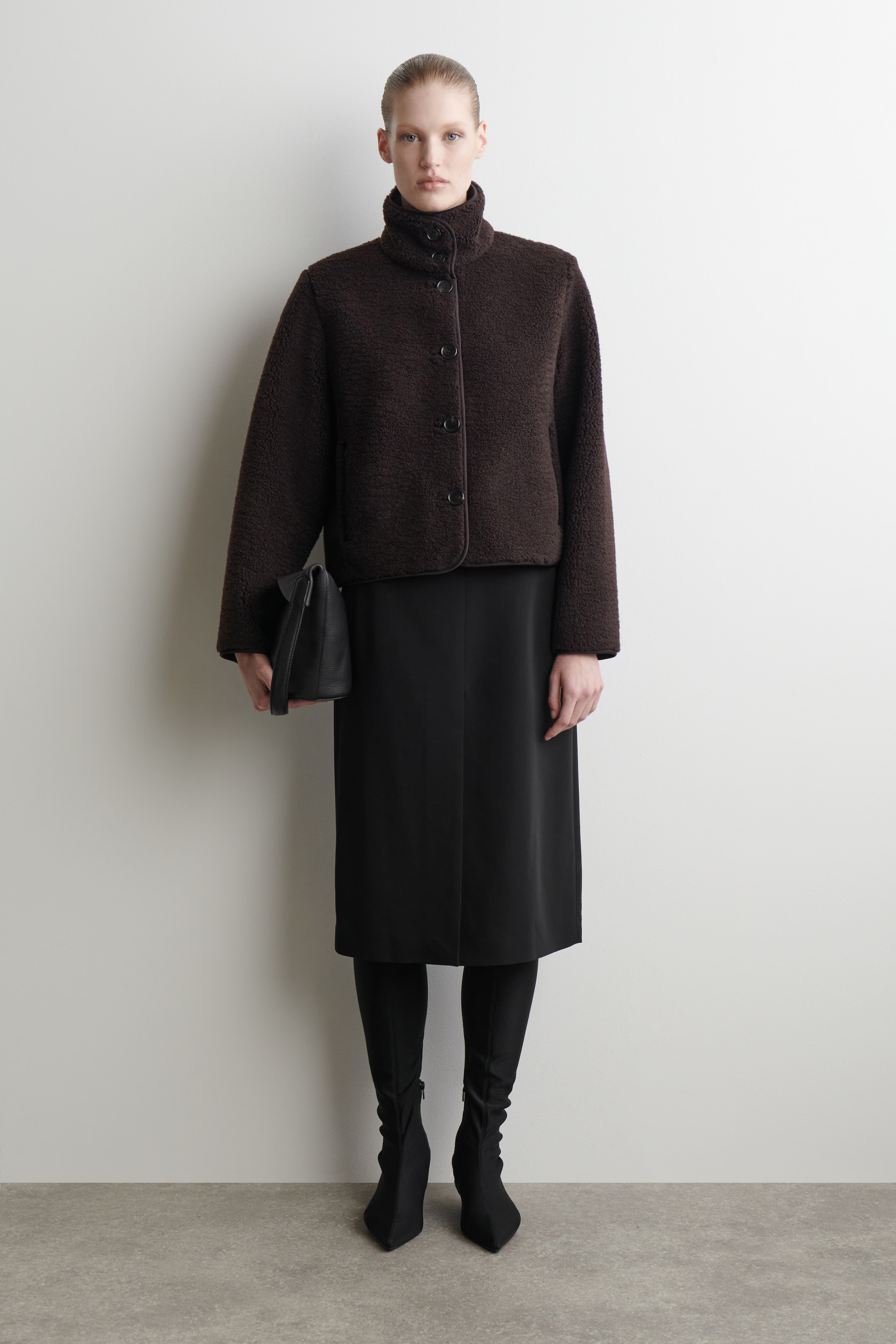 FUNNEL-NECK TEDDY JACKET | H&M (UK, MY, IN, SG, PH, TW, HK)