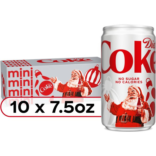 Diet Coke Diet Cola Soda Fridge Pack, 7.5 fl oz Mini Cans, 10 Pack | Walmart (US)