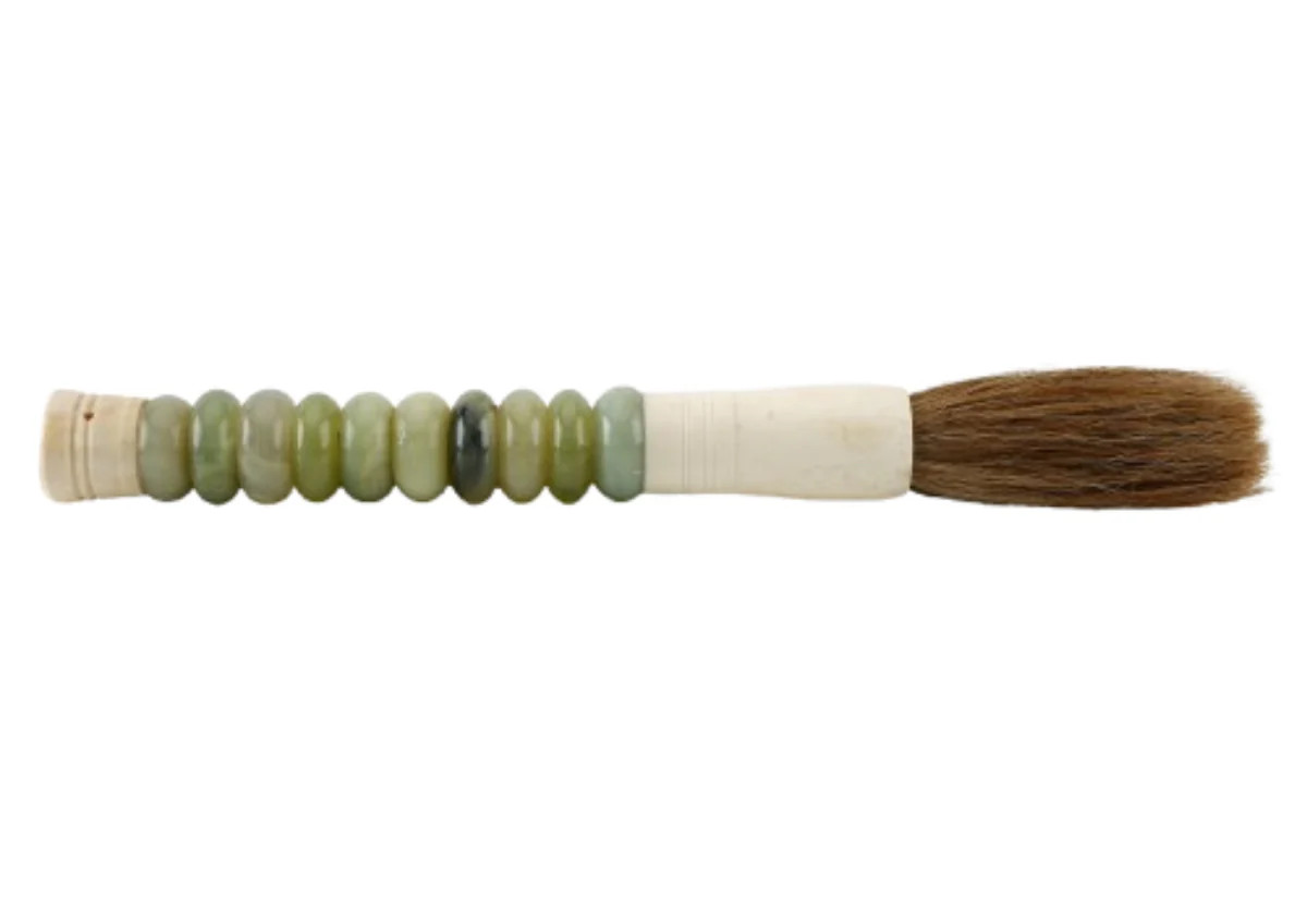 CALLIGRAPHY BRUSH LIGHT GREEN JADE RING | Alice Lane Home Collection