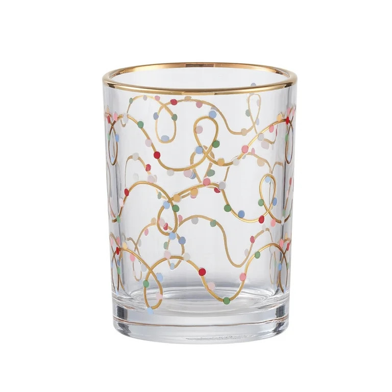 Holiday Time Glass 11oz DOF Gold Lights Gold Rim | Walmart (US)