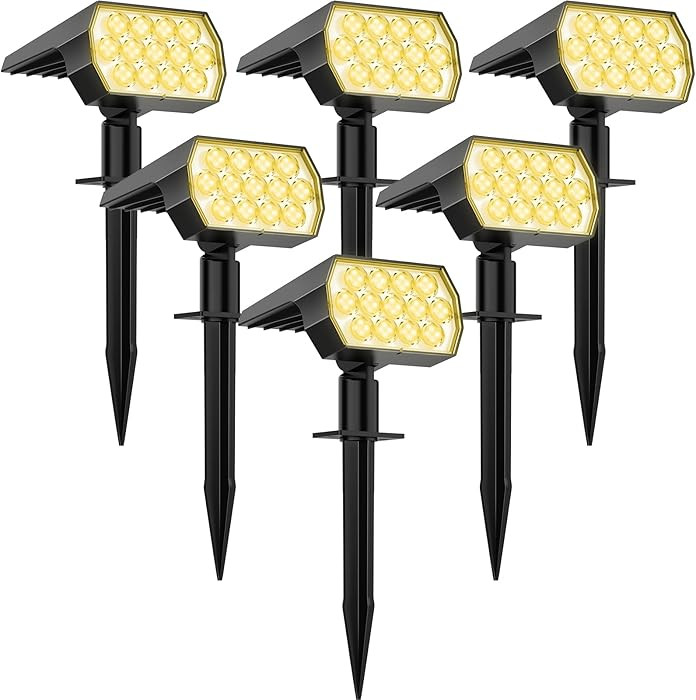 WELALO Solar Spot Lights Outdoor, [6 Pack/65 LED/3 Modes] Solar Landscape Spotlights, Solar Power... | Amazon (US)