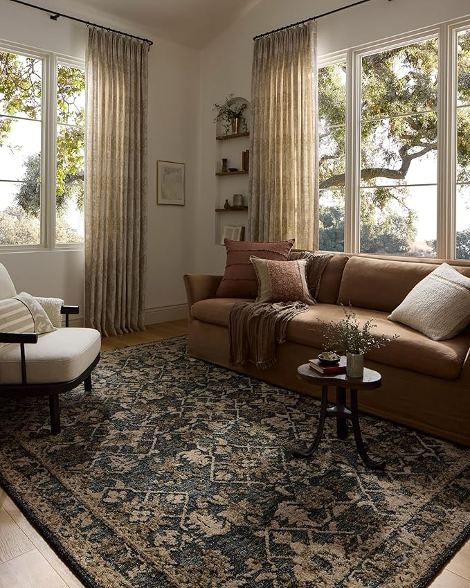 Loloi Percival Collection PCV-05 Denim/Granite 8'-6" x 12' Area Rug | Amazon (US)