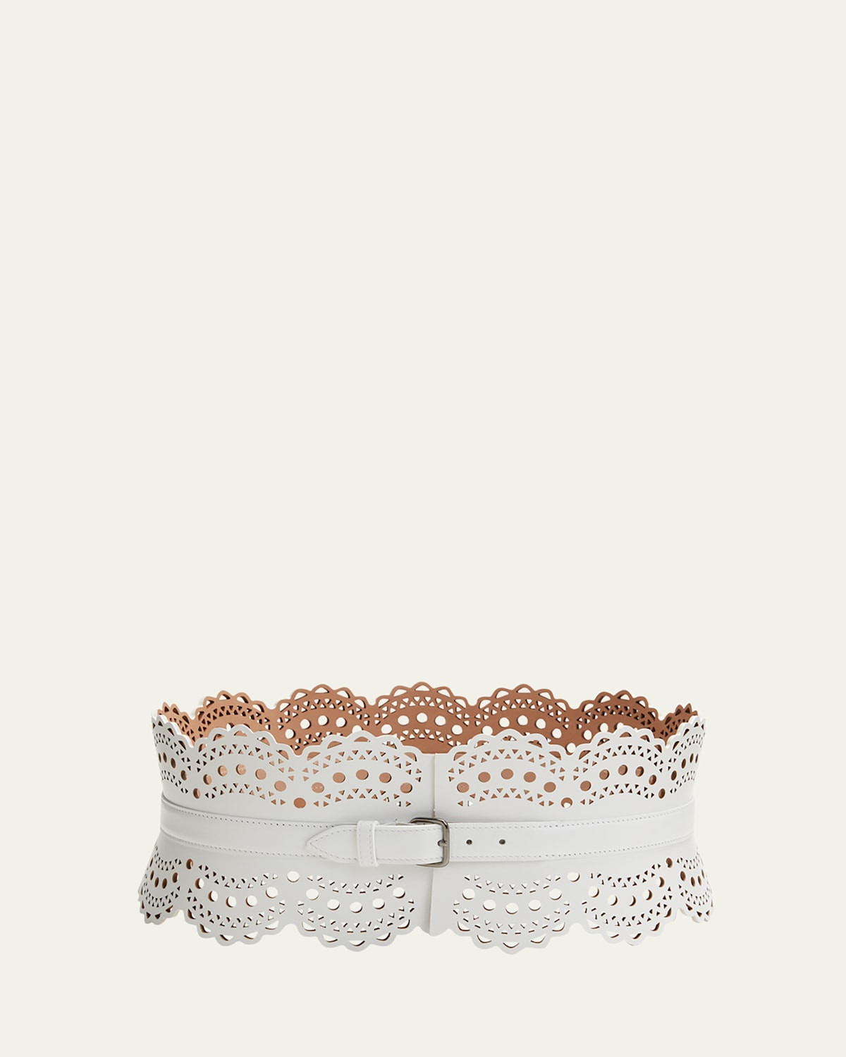 Openwork Wide Leather Vienne Corset Belt | Bergdorf Goodman