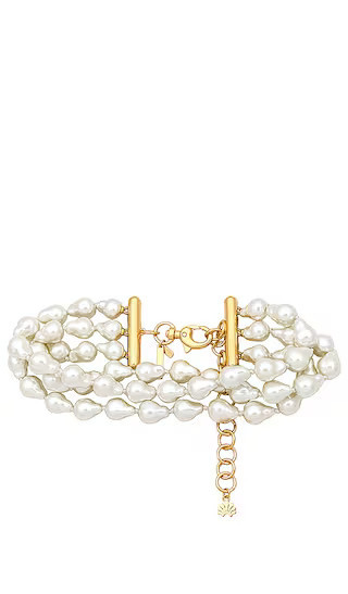 Lele Sadoughi Jackie Pearl Triple Row Choker in Ivory. | Revolve Clothing (Global)
