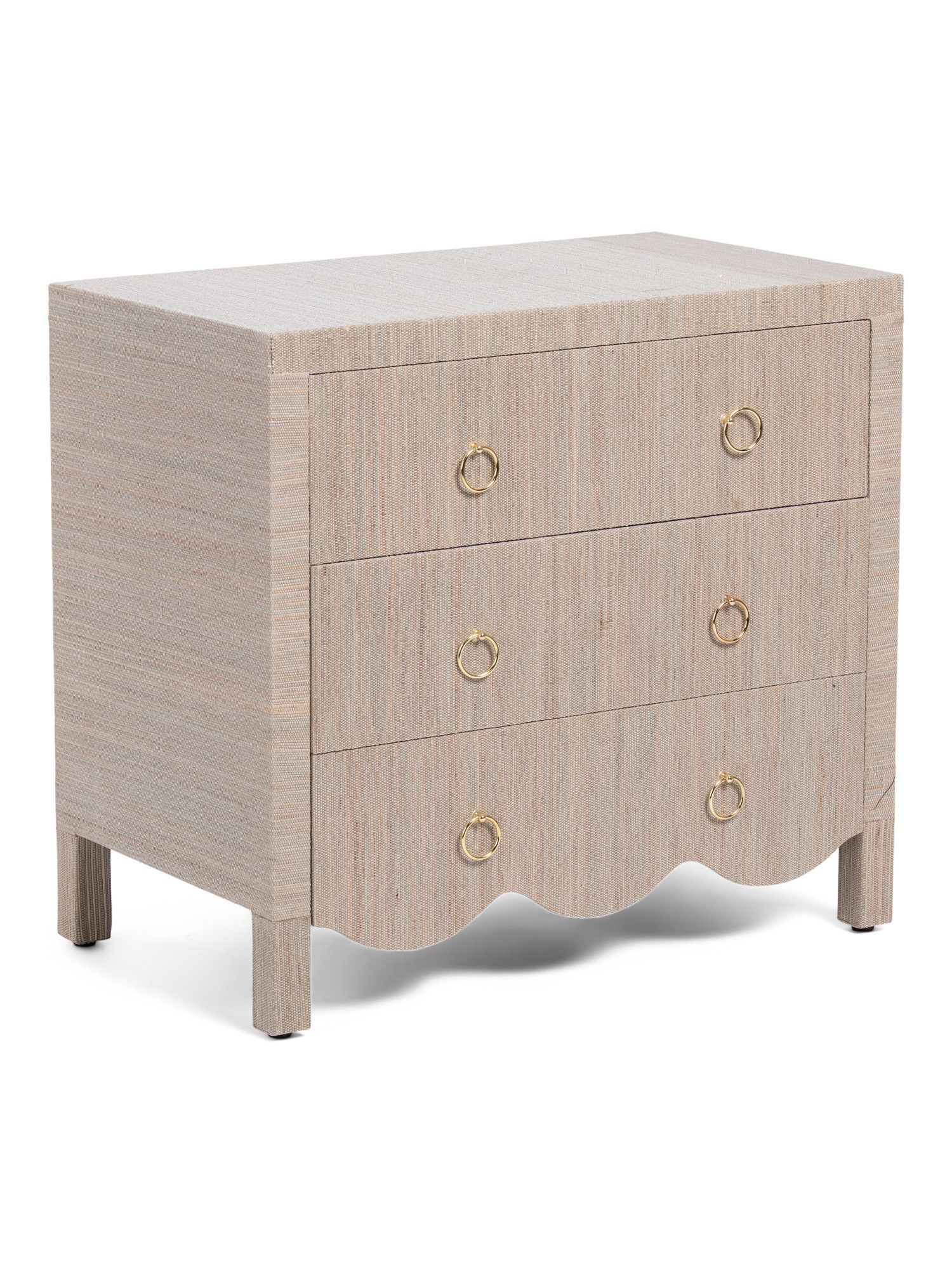 28x26 3 Drawer Scallop Rafia Chest | TJ Maxx