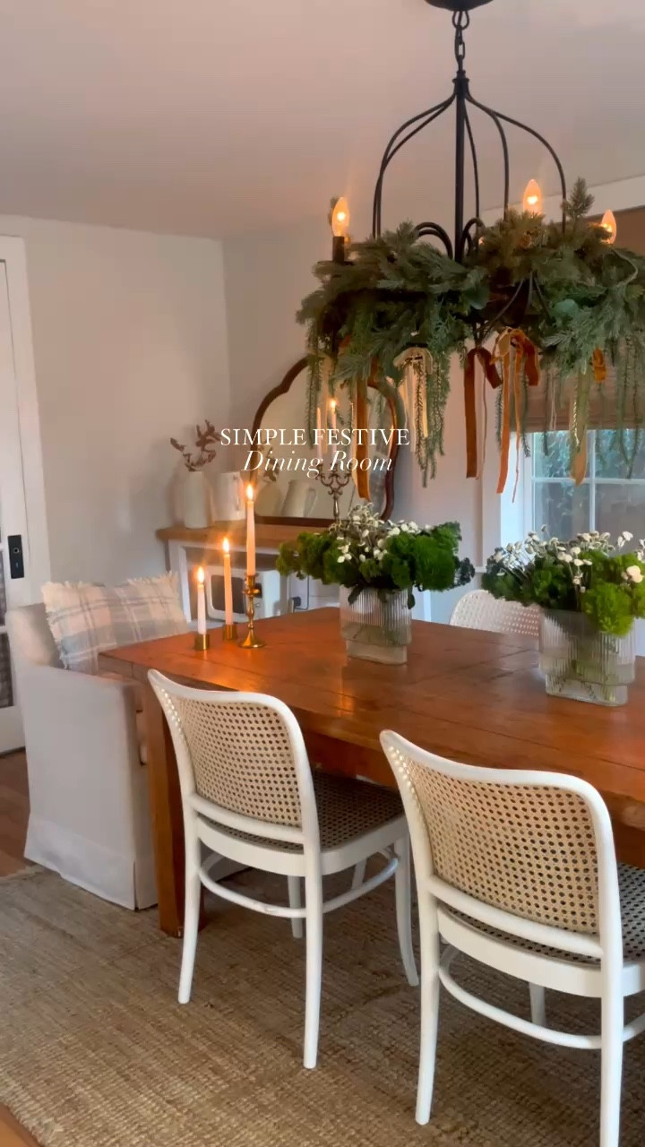 Simple festive dining room decorating ideas.

#LTKSeasonal #LTKHoliday #LTKWatchNow