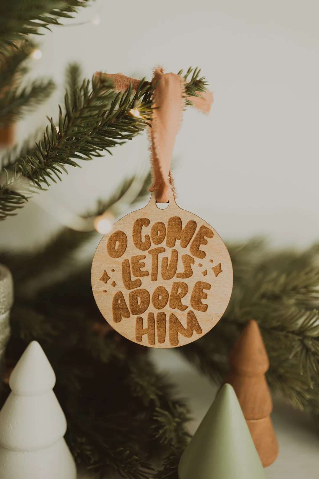 O Come Let Us Adore Him Ornament | Wooden Engraved Ornament | Christian Ornament | Laser Engraved... | Etsy (US)