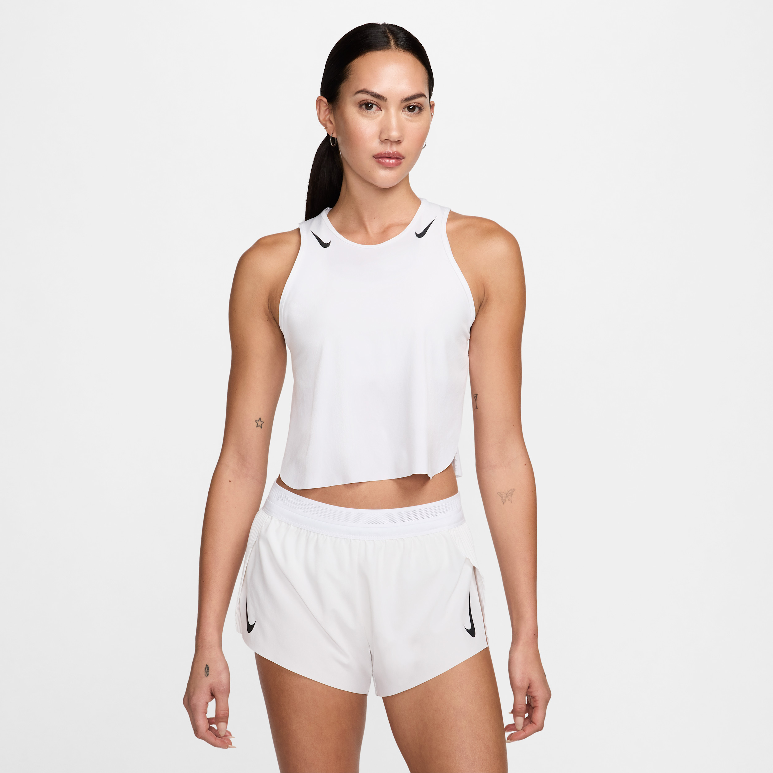 Nike Women's AeroSwift Dri-FIT ADV Cropped Running Tank Top in White | FN2713-100 | Nike (US)
