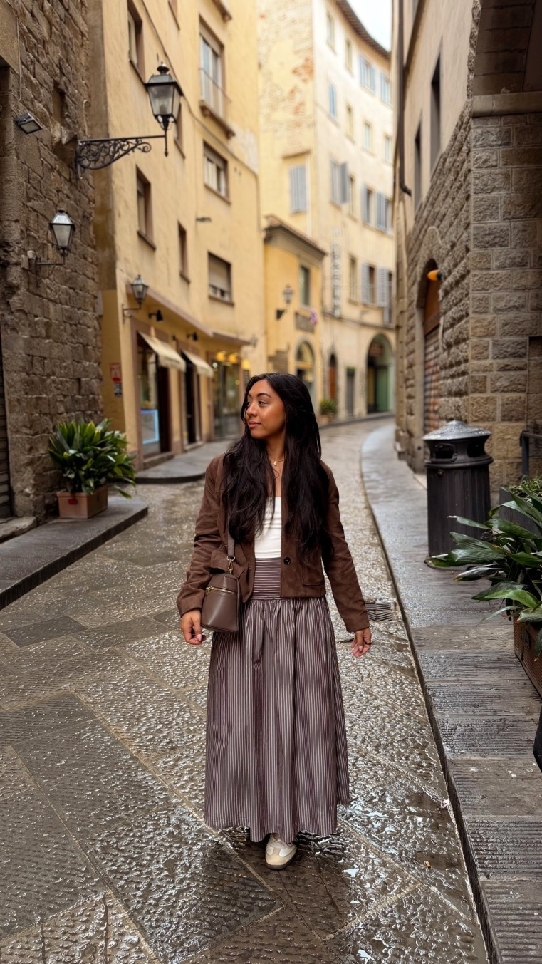 Rainy day outfit in Florence 🌧️ wearing size XS skirt and S jacket!

#LTKootd #LTKgrwm #LTKTravel