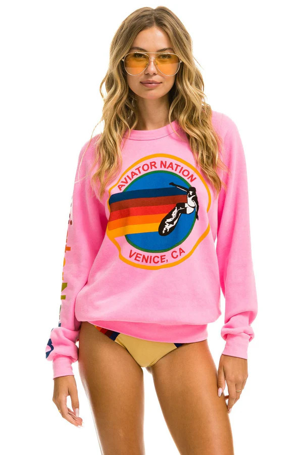 AVIATOR NATION SWEATSHIRT - NEON PINK | Aviator Nation