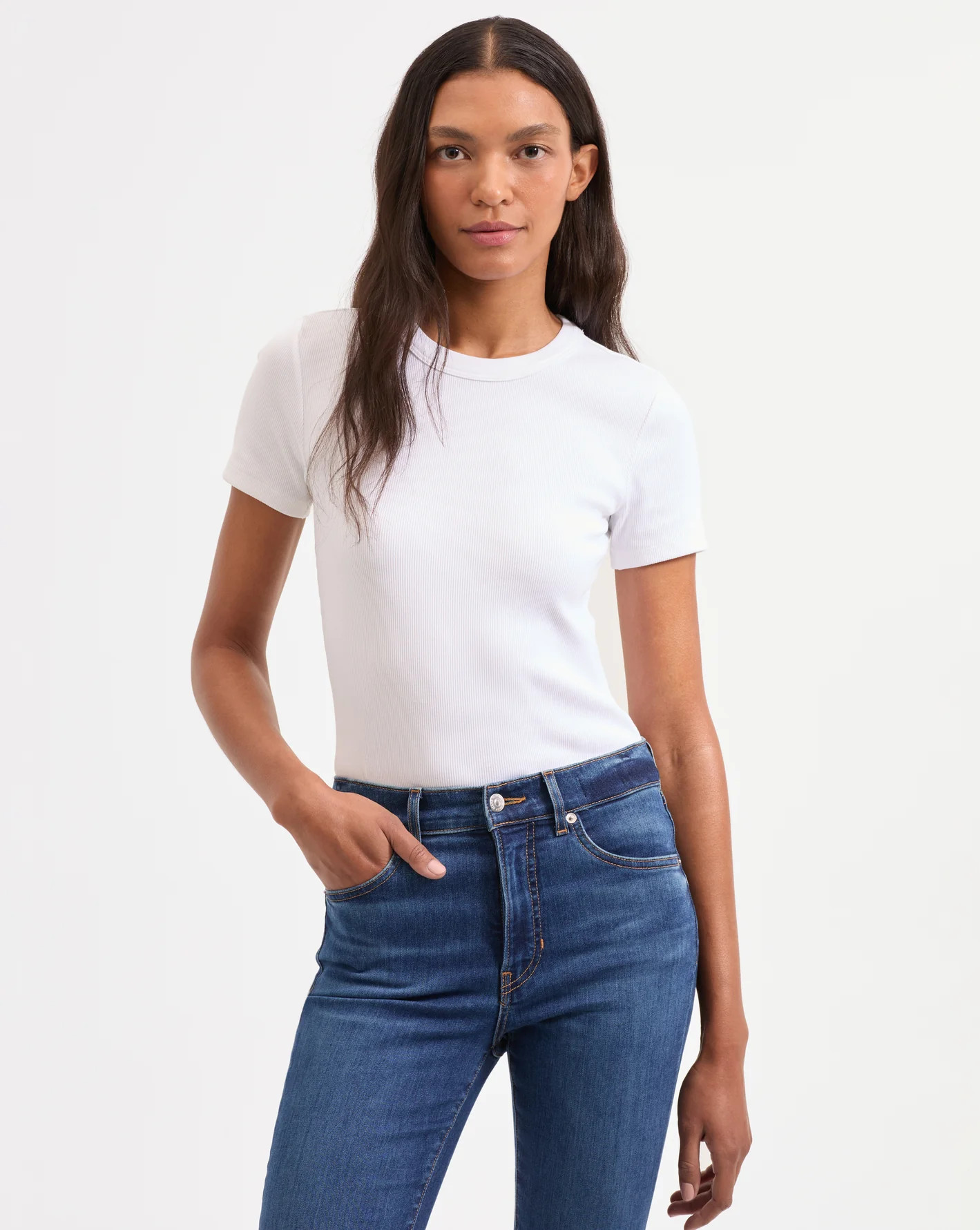 Pruitt Ribbed Tee | Veronica Beard
