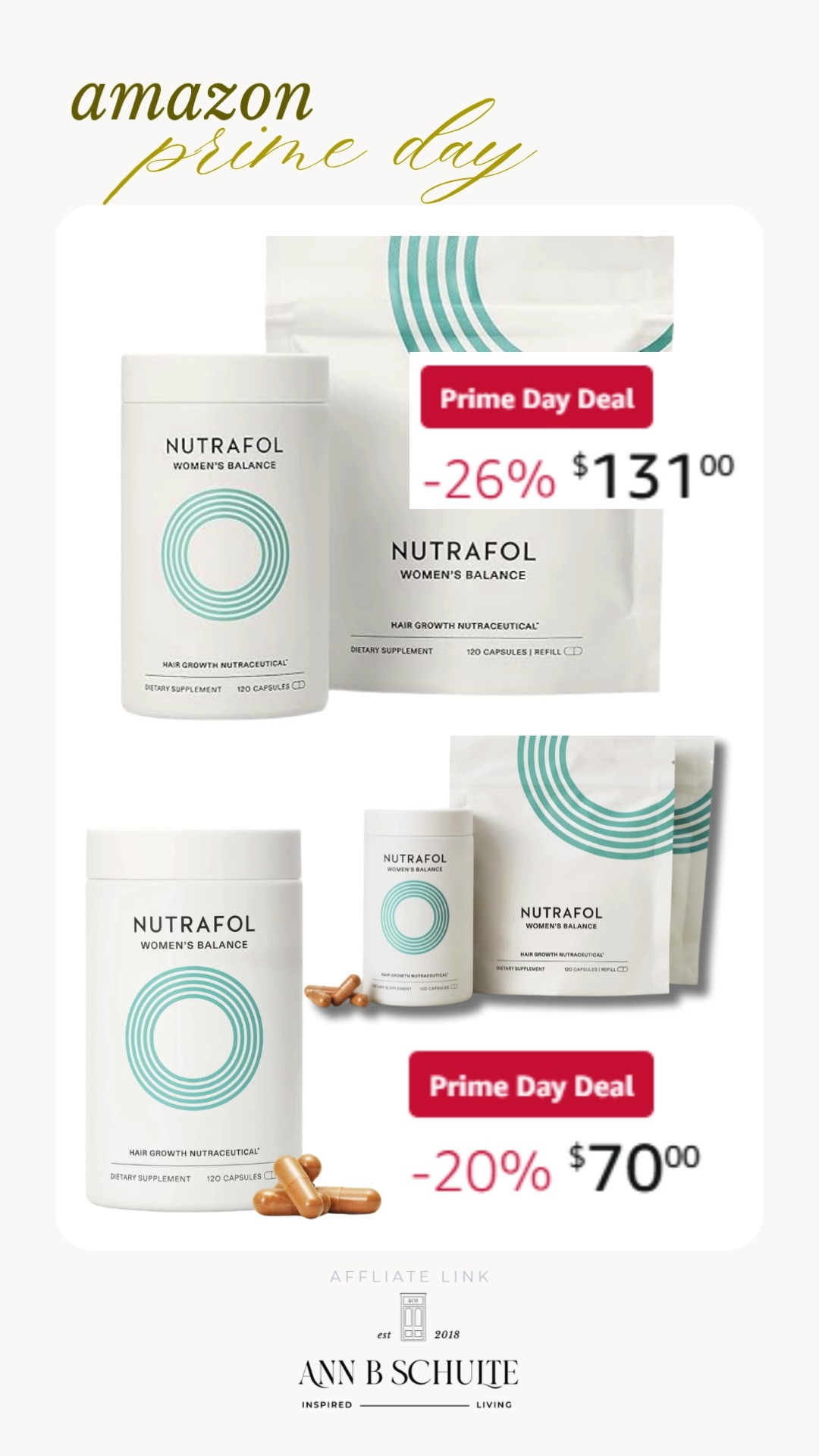 Boost your hair health with Nutrafol Women's Balance supplements. Perfect for those seeking thicker hair and improved scalp coverage. Shop now for a fuller, healthier look! 🌿✨ #HairCare #Nutrafol #AmazonPrimeDayDeals 

 #LTKSaleAlert #LTKBeauty