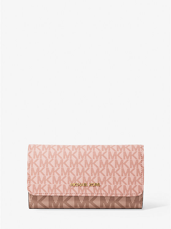 Jet Set Large Signature Logo Tri-Fold Wallet | Michael Kors US