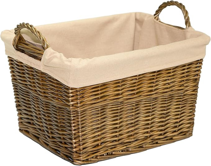 Wickerfield Wicker Laundry Basket with Lining, Large Storage Basket with Handle, Home Storage for... | Amazon (UK)
