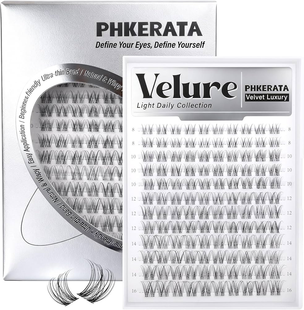 Velure Lash Clusters Natural Cluster Eyelash Extensions Wispy Individual Lashes Clusters DIY Ultr... | Amazon (US)
