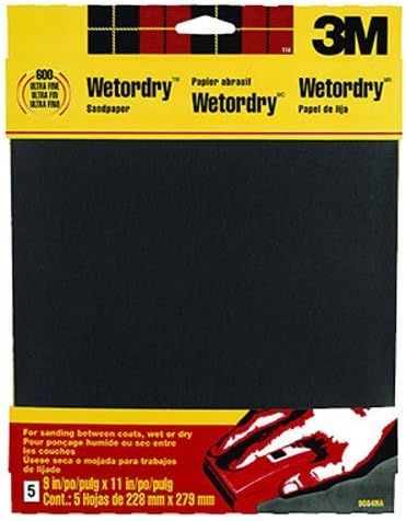 3M Wetordry Sandpaper, 9-in by 11-in, Super Fine 400 Grit, 5-Sheets (9085NA) | Amazon (US)