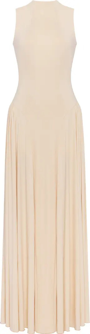 Sleeveless mock neck dress with a pleated maxi skirt | Nordstrom