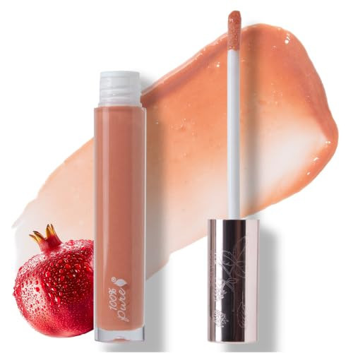 100% PURE Lip Gloss (Fruit Pigmented), Naked, High Shine, Moisturizing, Natural Sheer Finish, Tinted Lip Gloss w/Cocoa Butter, Vitamin E (Warm Peachy Nude Color) - 0.17 Fl Oz | Amazon (US)